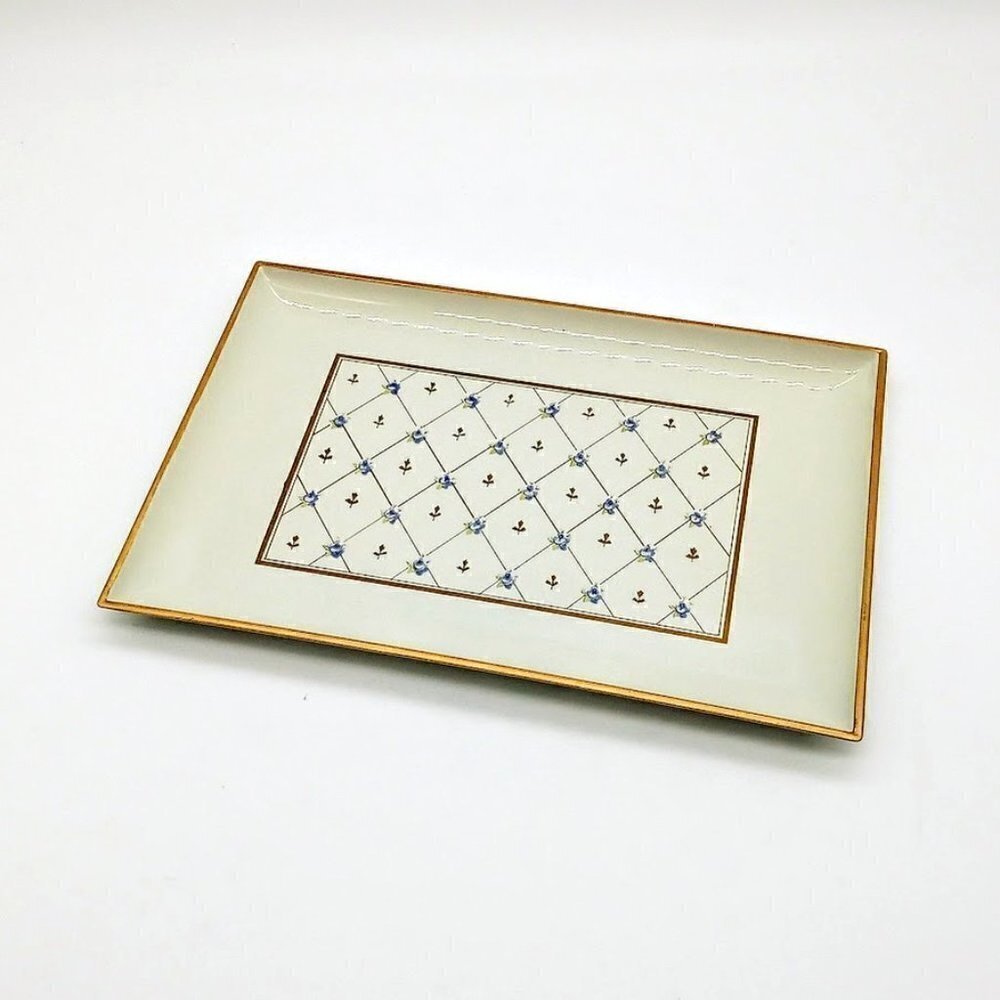 Otagiri Japan Blue Rose Rectangular Lacquerware Tray